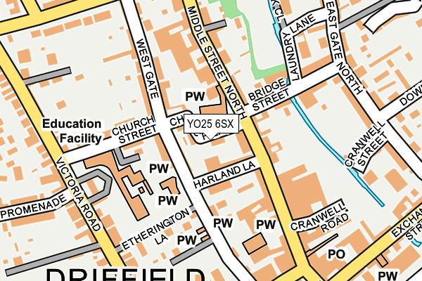 YO25 6SX map - OS OpenMap – Local (Ordnance Survey)