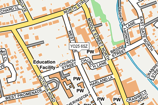 YO25 6SZ map - OS OpenMap – Local (Ordnance Survey)