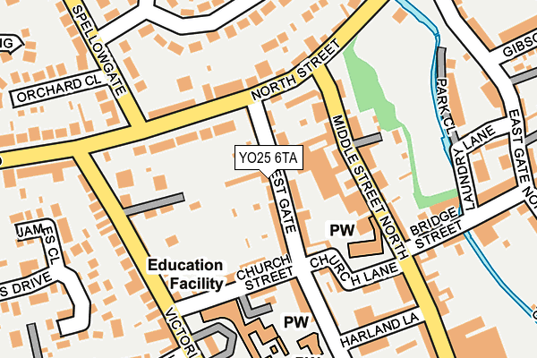 YO25 6TA map - OS OpenMap – Local (Ordnance Survey)