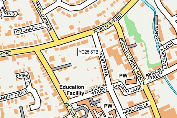 YO25 6TB map - OS OpenMap – Local (Ordnance Survey)