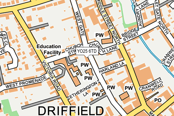 YO25 6TD map - OS OpenMap – Local (Ordnance Survey)