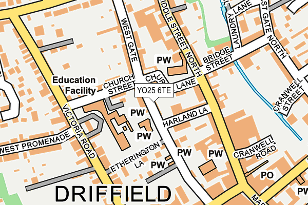 YO25 6TE map - OS OpenMap – Local (Ordnance Survey)