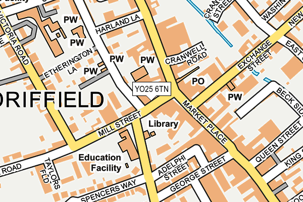 YO25 6TN map - OS OpenMap – Local (Ordnance Survey)