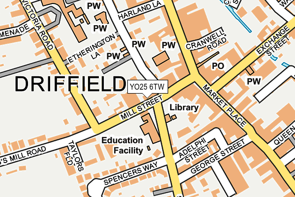 YO25 6TW map - OS OpenMap – Local (Ordnance Survey)