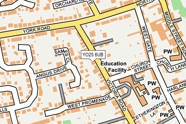 YO25 6UB map - OS OpenMap – Local (Ordnance Survey)