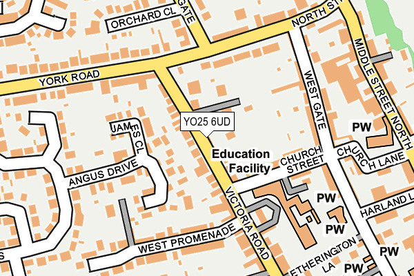 YO25 6UD map - OS OpenMap – Local (Ordnance Survey)