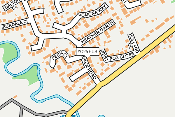 YO25 6US map - OS OpenMap – Local (Ordnance Survey)