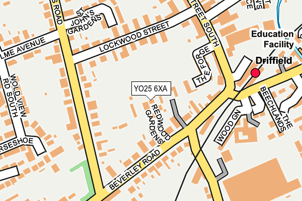 YO25 6XA map - OS OpenMap – Local (Ordnance Survey)