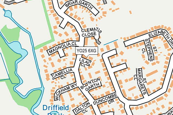 YO25 6XG map - OS OpenMap – Local (Ordnance Survey)