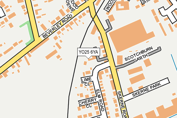 YO25 6YA map - OS OpenMap – Local (Ordnance Survey)