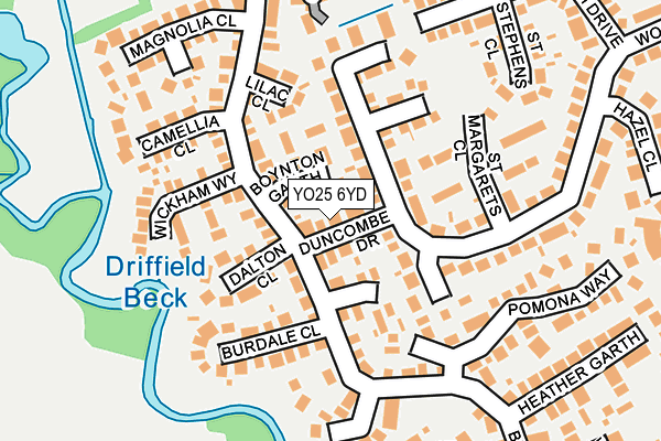 YO25 6YD map - OS OpenMap – Local (Ordnance Survey)