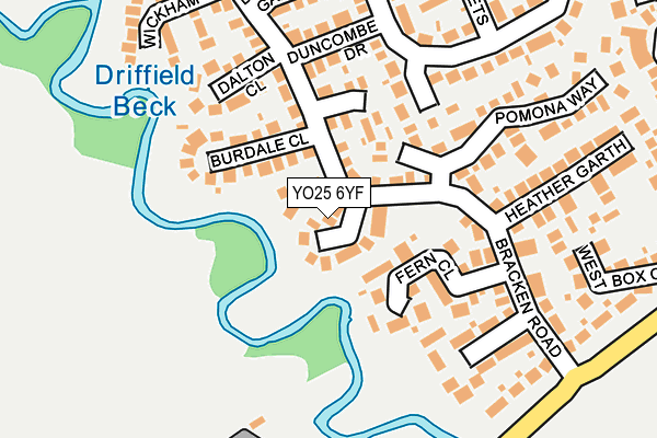 YO25 6YF map - OS OpenMap – Local (Ordnance Survey)