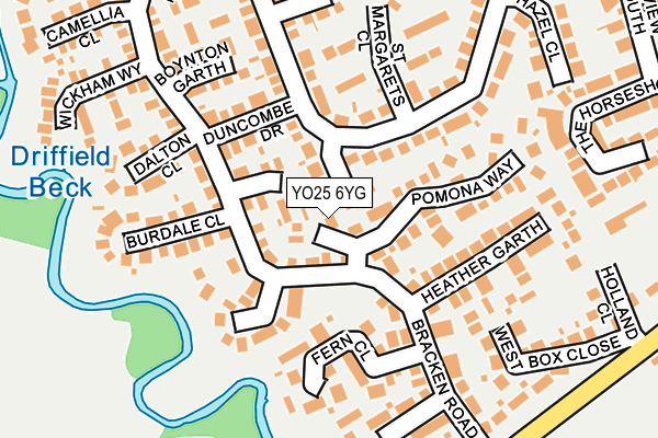 YO25 6YG map - OS OpenMap – Local (Ordnance Survey)