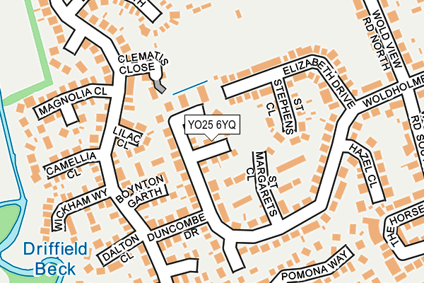 YO25 6YQ map - OS OpenMap – Local (Ordnance Survey)
