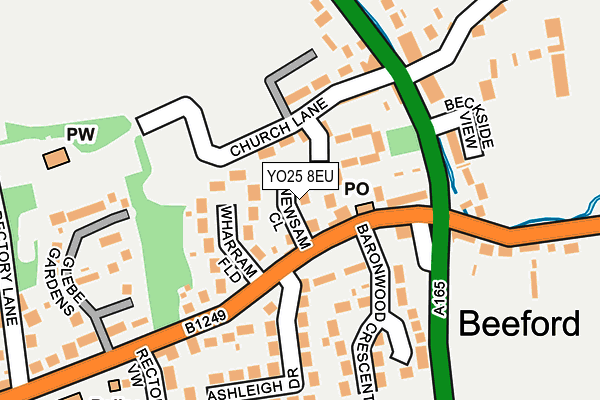 YO25 8EU map - OS OpenMap – Local (Ordnance Survey)