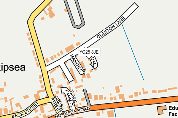 YO25 8JE map - OS OpenMap – Local (Ordnance Survey)