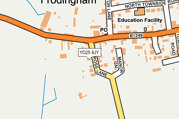 YO25 8JY map - OS OpenMap – Local (Ordnance Survey)
