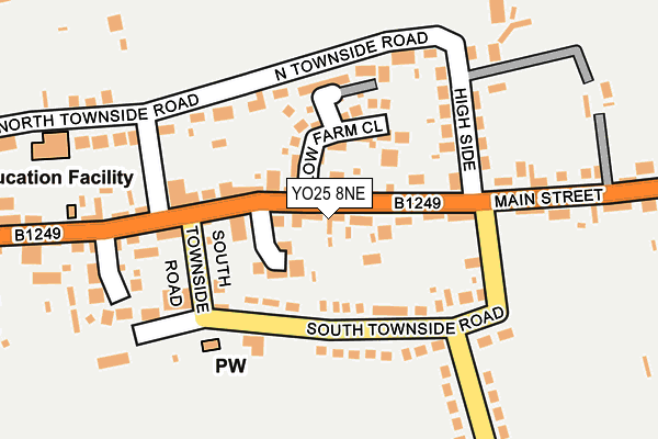 YO25 8NE map - OS OpenMap – Local (Ordnance Survey)