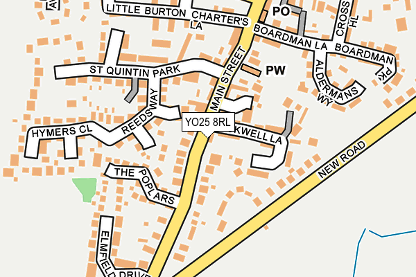 YO25 8RL map - OS OpenMap – Local (Ordnance Survey)