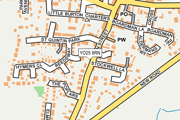 YO25 8RN map - OS OpenMap – Local (Ordnance Survey)