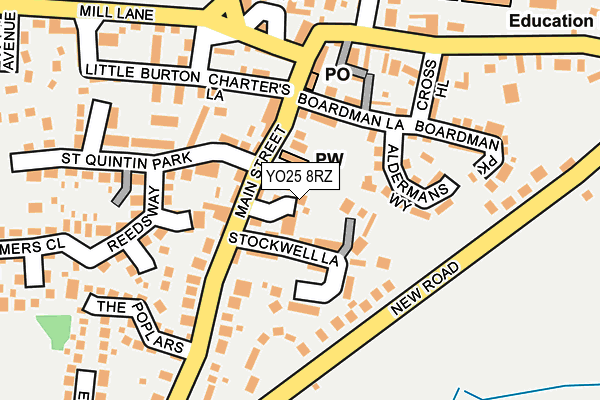 YO25 8RZ map - OS OpenMap – Local (Ordnance Survey)
