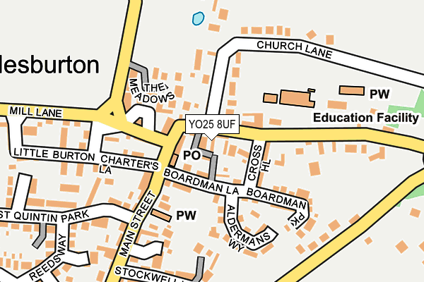 YO25 8UF map - OS OpenMap – Local (Ordnance Survey)