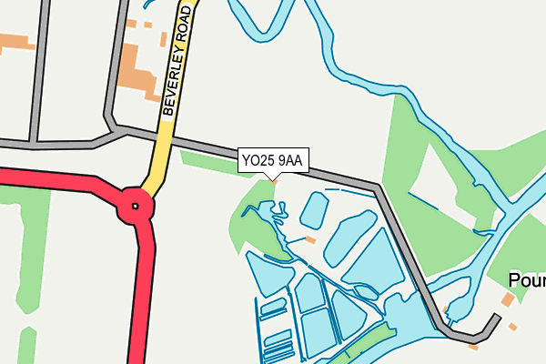 YO25 9AA map - OS OpenMap – Local (Ordnance Survey)