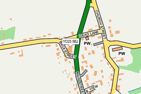 YO25 9BJ map - OS OpenMap – Local (Ordnance Survey)