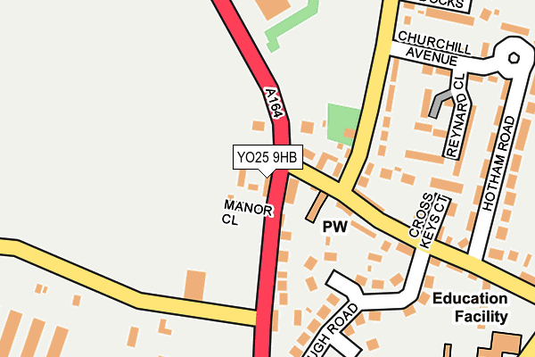 YO25 9HB map - OS OpenMap – Local (Ordnance Survey)