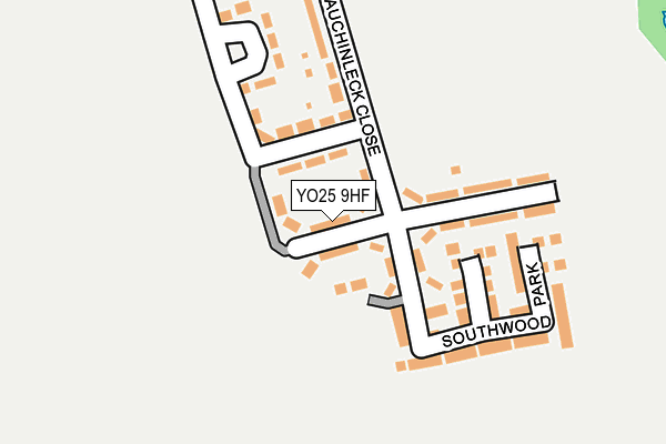 YO25 9HF map - OS OpenMap – Local (Ordnance Survey)