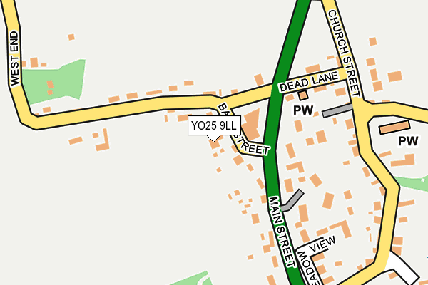 YO25 9LL map - OS OpenMap – Local (Ordnance Survey)