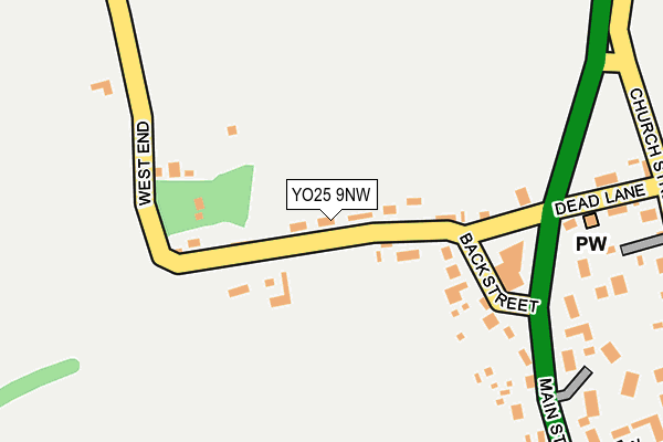 YO25 9NW map - OS OpenMap – Local (Ordnance Survey)