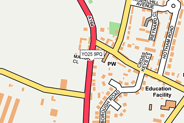 YO25 9PQ map - OS OpenMap – Local (Ordnance Survey)