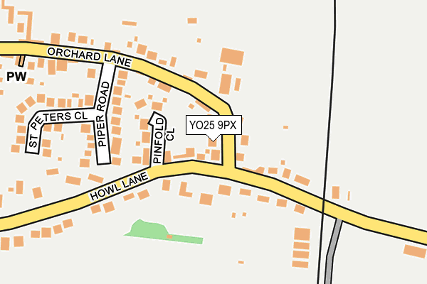 YO25 9PX map - OS OpenMap – Local (Ordnance Survey)