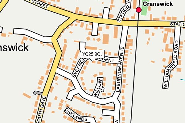 YO25 9QJ map - OS OpenMap – Local (Ordnance Survey)