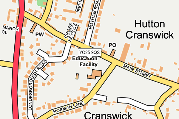 YO25 9QS map - OS OpenMap – Local (Ordnance Survey)