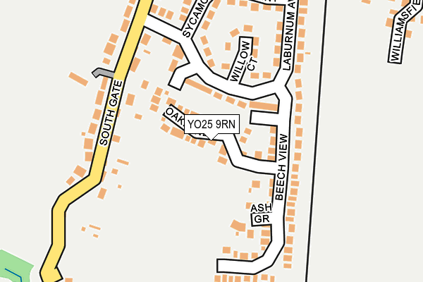 YO25 9RN map - OS OpenMap – Local (Ordnance Survey)