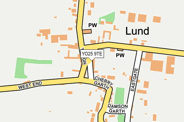 YO25 9TE map - OS OpenMap – Local (Ordnance Survey)