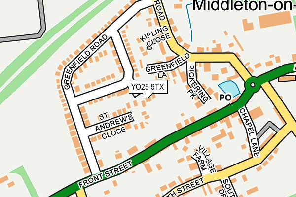 YO25 9TX map - OS OpenMap – Local (Ordnance Survey)