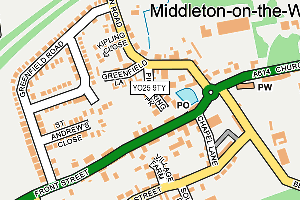 YO25 9TY map - OS OpenMap – Local (Ordnance Survey)