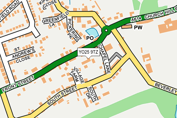 YO25 9TZ map - OS OpenMap – Local (Ordnance Survey)