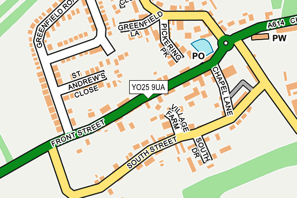 YO25 9UA map - OS OpenMap – Local (Ordnance Survey)