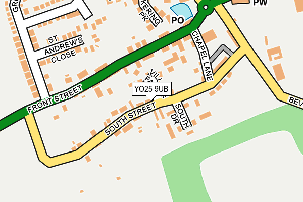 YO25 9UB map - OS OpenMap – Local (Ordnance Survey)