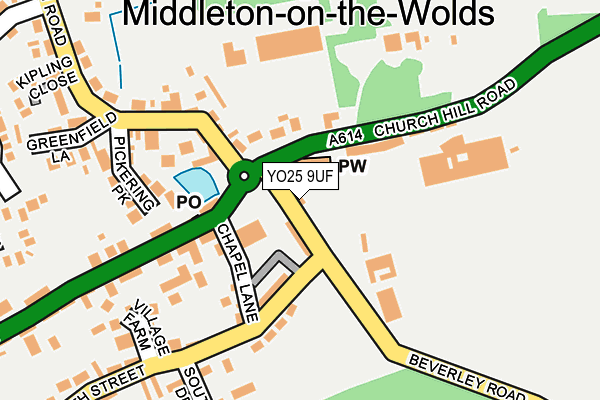 YO25 9UF map - OS OpenMap – Local (Ordnance Survey)