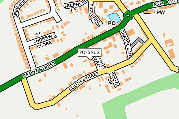 YO25 9US map - OS OpenMap – Local (Ordnance Survey)
