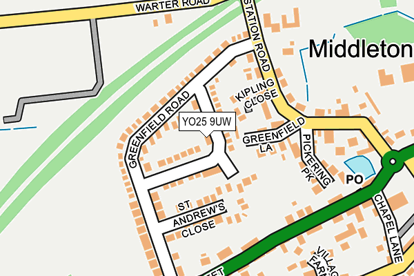 YO25 9UW map - OS OpenMap – Local (Ordnance Survey)