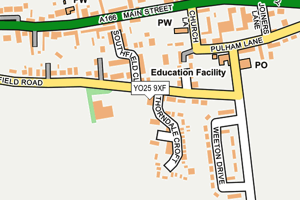 YO25 9XF map - OS OpenMap – Local (Ordnance Survey)