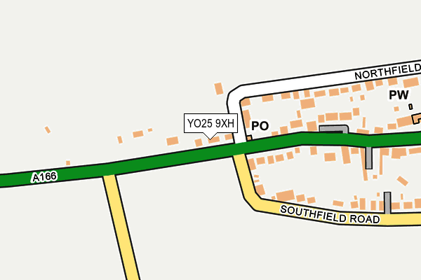 YO25 9XH map - OS OpenMap – Local (Ordnance Survey)