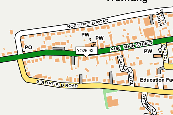 YO25 9XL map - OS OpenMap – Local (Ordnance Survey)