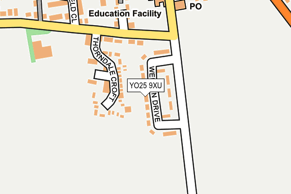 YO25 9XU map - OS OpenMap – Local (Ordnance Survey)